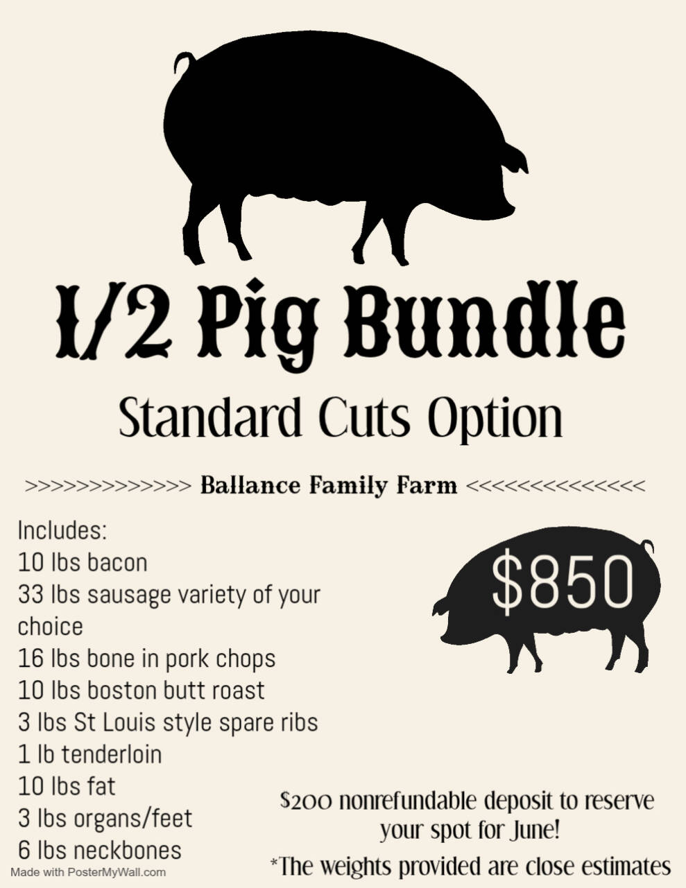 Half Pig Orders | Ballance Family Farm